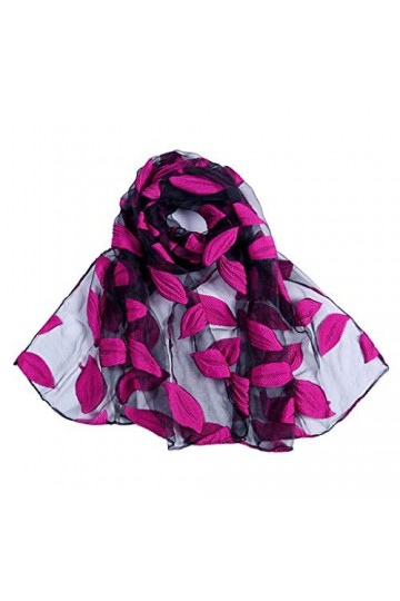 Samnuerly Nouveau printemps été écharpe femmes mode feuilles coupées fleurs foulards plage de dame élégante crique dhiver po