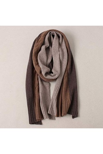 GALSOR Femmes Châle Automne et Hiver Épaississement écharpe Avslappnad chaud écharpe Tide Color : marron, Size : 40x190cm 