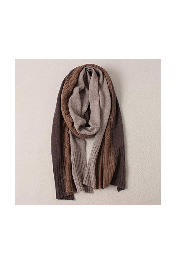 GALSOR Femmes Châle Automne et Hiver Épaississement écharpe Avslappnad chaud écharpe Tide Color : marron, Size : 40x190cm 