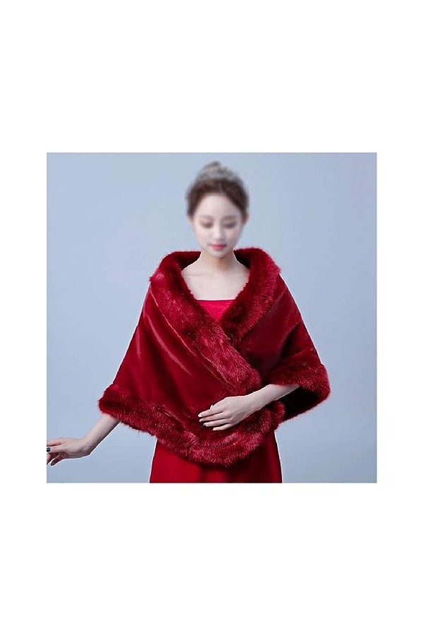 MJWDP Châle de mariée dhiver Robe de mariée dhiver épaissie Mariage à Manches Longues vêtements dextérieur for Femmes