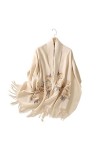 Écharpe en laine châle pour cadeau châle dautomne et dhiver pour femme et écharpe mère Roze 200 * 60cm Beige 200 * 60cm 