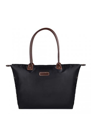 NOTAG Sac Cabas Femmes, Imperméable Sac à Main en Nylon Sac de Plage pour Shopping Voyage Noir 