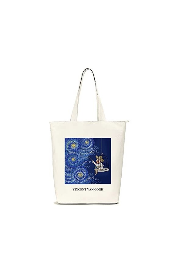 Lidxfeo Sac Tote Bag Ecologique Grand, Sacs de Courses pour Femme, Sac Cabas Toile en Coton, Sac en Tissu avec Fermeture Ecla
