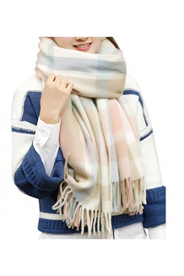 heekpek Grande Taille Femme Homme Echarpe Hiver Chaud en Cachemire Imitation Carreaux Doux écharpe épais Pull Châle Mode écha