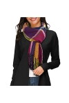 Tuopuda Hiver Echarpe Femme Plaid Longue écharpe Chaude Grande Châles Doux Foulards Glands Elégant Wrap Châles Etoles Écharpe