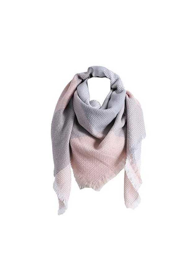 Rokmym Écharpe à carreaux, pour femme, taille XXL, motif écossais, à franges, forme carrée - Multicolore - Taille Unique …