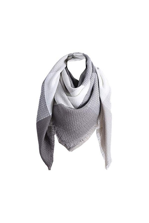 Rokmym Écharpe à carreaux, pour femme, taille XXL, motif écossais, à franges, forme carrée - Multicolore - Taille Unique …