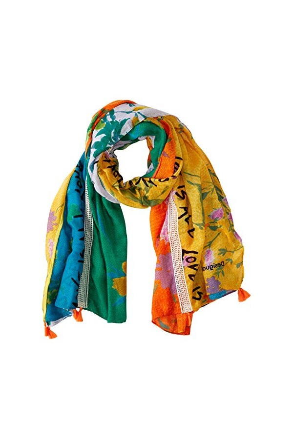 Desigual Foul_Patch Love Echarpe, Orange Apricot Orange 7053 , Unique Taille Fabricant: U Femme