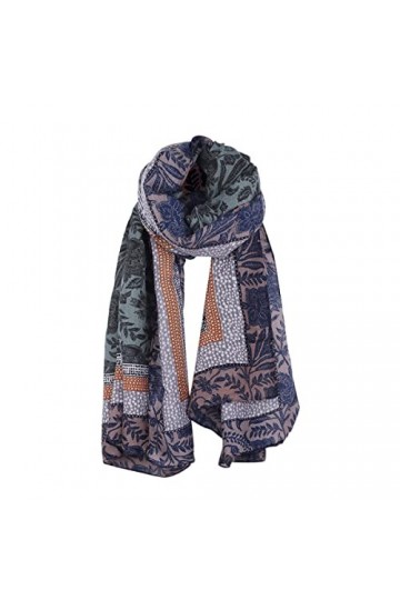 DEBAIJIA Femmes Echarpe Sensation Foulard Dame Léger Châles Wraps Neckerchief 180 * 90CM Vert Bleu