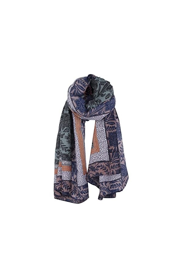 DEBAIJIA Femmes Echarpe Sensation Foulard Dame Léger Châles Wraps Neckerchief 180 * 90CM Vert Bleu