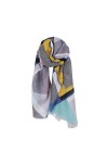 DEBAIJIA Femmes Echarpe Sensation Foulard Dame Léger Châles Wraps Neckerchief 180 * 90CM Vert Bleu