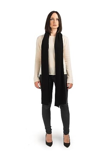 DALLE PIANE CASHMERE - Large écharpe 100% cachemire - Made in Italy - Femme/Homme, Couleur: Noir, Taille unique