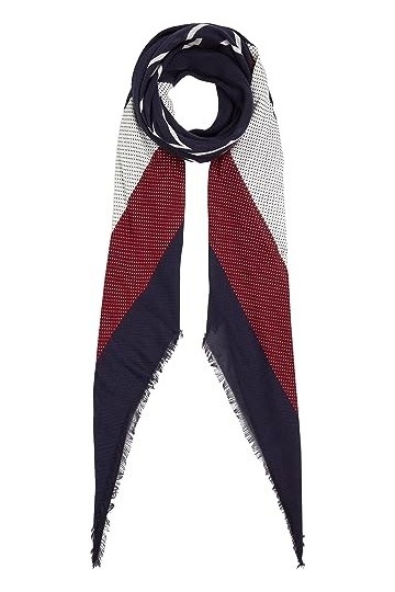 Tommy Hilfiger TH FEMIMINE Square Écharpes, Space Blue Mix, OS Femme