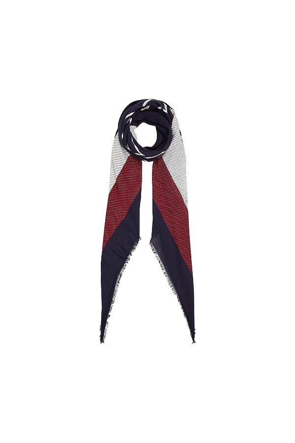 Tommy Hilfiger TH FEMIMINE Square Écharpes, Space Blue Mix, OS Femme