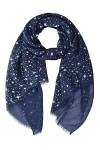 CMTOP Foulard&nbsp;en&nbsp;Soie Femme avec Motif Etoiles et Lune Echarpe&nbsp;Soie avec Sensation de Dorure et De Scintillement 70 * 180cm S