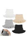 HERKINDNESS Faux Col Roulé, 4 Pièces Faux Col écharpe, Roulé Côtelé Faux Col, Volants Couleur Unie Faux Col, Utilisé pour la 