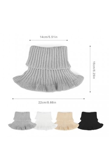 HERKINDNESS Faux Col Roulé, 4 Pièces Faux Col écharpe, Roulé Côtelé Faux Col, Volants Couleur Unie Faux Col, Utilisé pour la 