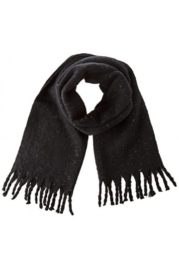 ONLY Onlmartine Life Boucle Scarf Acc Écharpe, Noir/détails : Argent Lurex, Taille Unique Femme