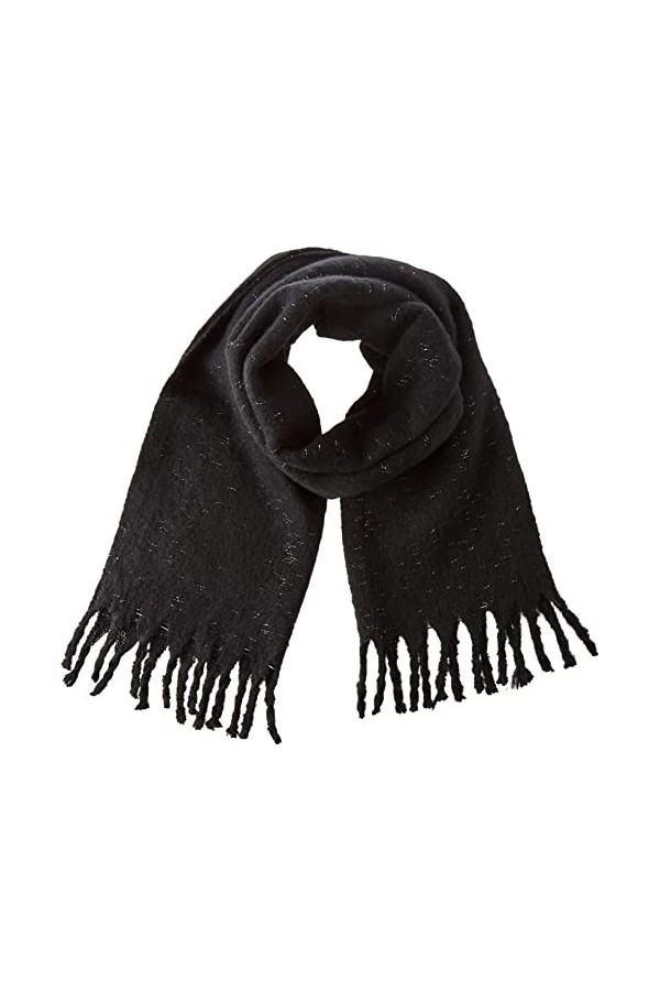 ONLY Onlmartine Life Boucle Scarf Acc Écharpe, Noir/détails : Argent Lurex, Taille Unique Femme