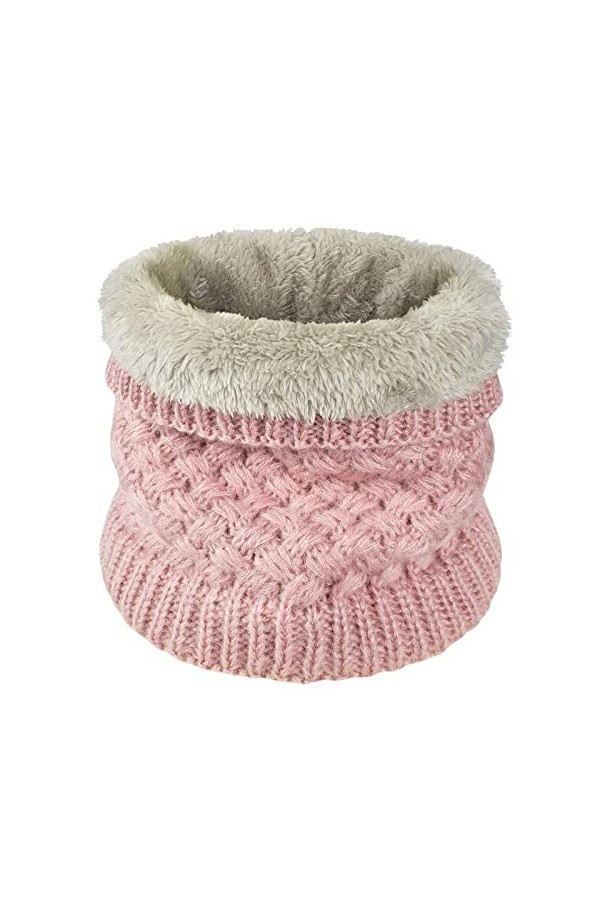 Cache-Cou Tricoté Pour Hommes Et Femmes Tour de Cou Hiver Écharpe De Cercle Doublée En Polaire Ronde Élastique Épais Doux Mai