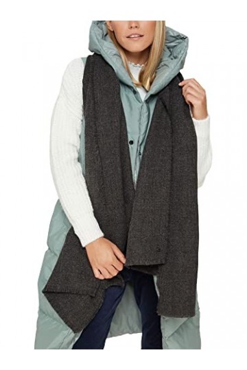 Esprit Accessoires 101EA1Q302 charpe Tendance, 010/anthracite, Taille Unique Femme