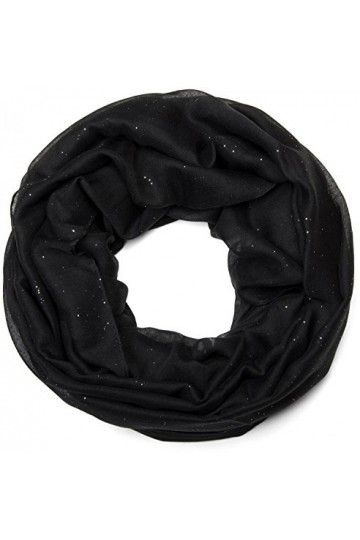 styleBREAKER écharpe tubulaire élégante et étincelante, unicolore, femmes 01018090, couleur:Noir