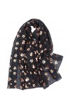 Claudia & Jason® Foulard à paillettes métallisées Motif pattes de chien - Noir - Taille Unique