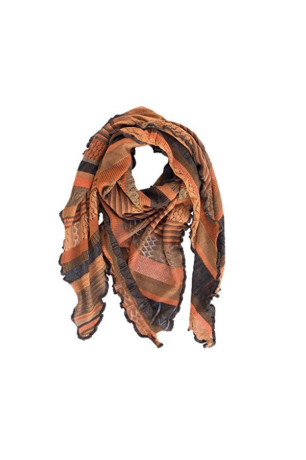 Invero, Kyra Foulard triangulaire en laine mérinos 100 % laine, Henné, Taille Unique