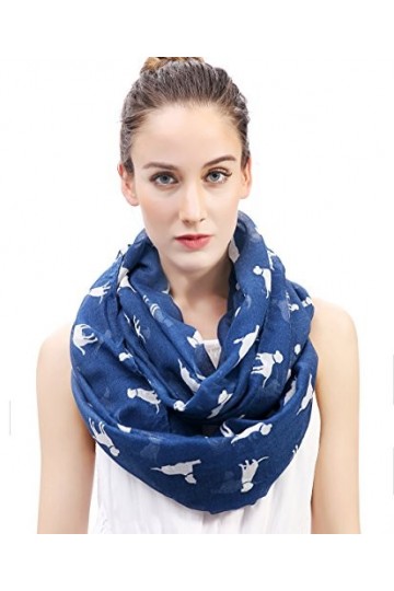 Lina & Lily écharpe tube snood à motif chien Labrador Retriever Bleu 