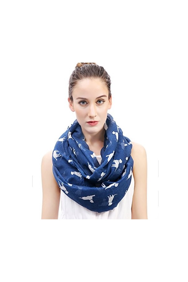Lina & Lily écharpe tube snood à motif chien Labrador Retriever Bleu 
