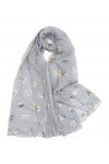Foulard à paillettes en or rose avec motif éléphant - Gris - Taille Unique