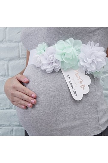 Ginger Ray- Vison et Feuille Hello World, Mum to Be Baby Shower Sash, Menthe et Or Rose, Taille Unique