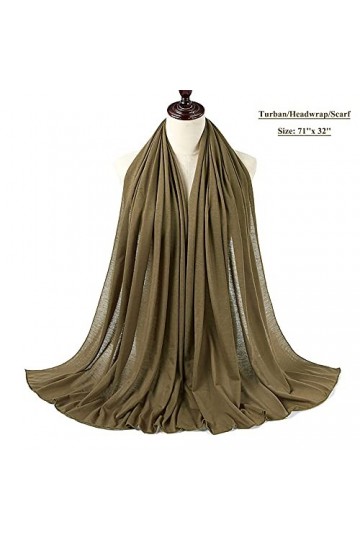 Harewom Écharpe en jersey pour femme - Longue et légère - Noir - 178 cm x 81 cm