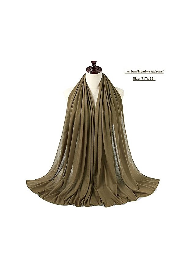 Harewom Écharpe en jersey pour femme - Longue et légère - Noir - 178 cm x 81 cm