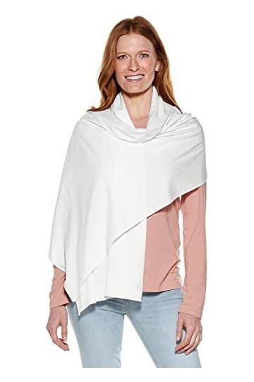 Coolibar Sanibel Châle de plage UPF 50+ pour femme Protection solaire, blanc, taille unique