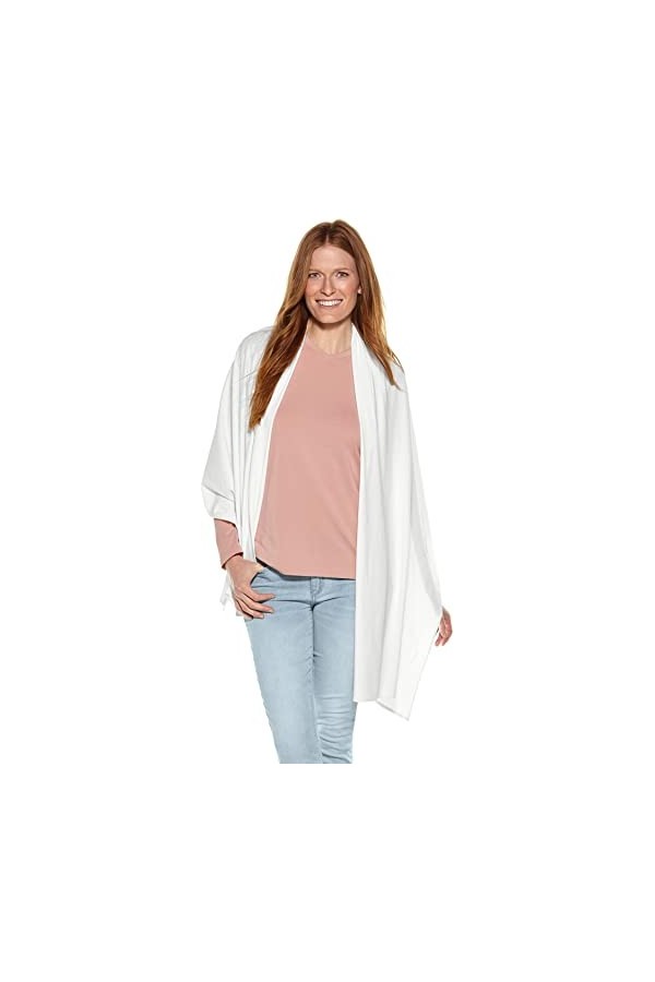 Coolibar Sanibel Châle de plage UPF 50+ pour femme Protection solaire, blanc, taille unique