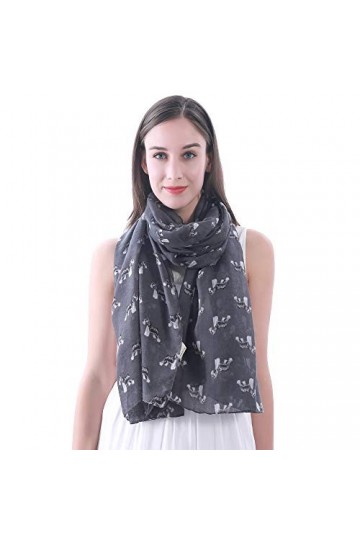 Lina & Lily Châle Foulard Femme Bufanda Imprimé Schnauzer miniature Chien Gris 