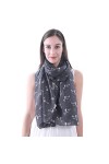 Lina & Lily Châle Foulard Femme Bufanda Imprimé Schnauzer miniature Chien Gris 