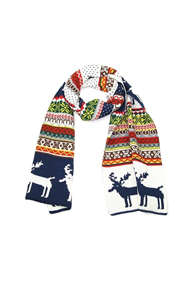 LOVARZI Foulard dhiver pour homme et femme Bleu Marin - Écharpes de Noël - beau cadeau de noel