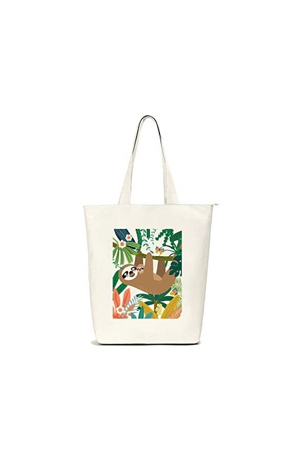 Lidxfeo Sac Tote Bag Ecologique Grand, Sacs de Courses pour Femme, Sac Cabas Toile en Coton, Sac en Tissu avec Fermeture Ecla