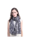 Lina & Lily Écharpe Foulard imprimé Berger Allemand Gris 