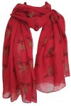 GlamLondon Foulard renne de Noël avec nez rouge pour femme - Rouge - Large