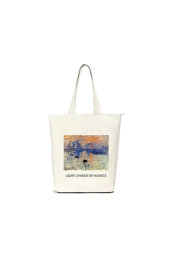 Lidxfeo Sac Tote Bag Ecologique Grand, Sacs de Courses pour Femme, Sac Cabas Toile en Coton, Sac en Tissu avec Fermeture Ecla