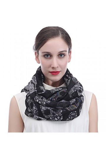 Lina & Lily écharpe tube imprimé crâne jour des morts Noir 