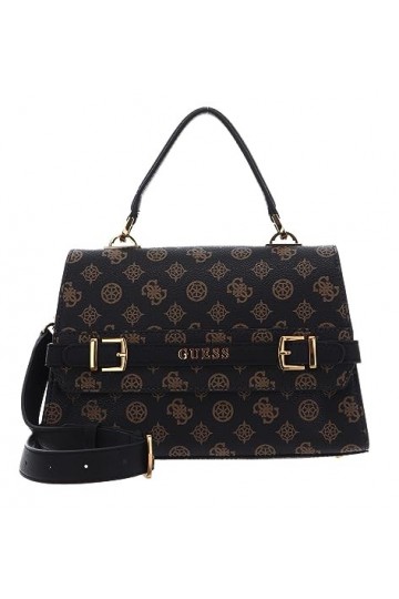 GUESS Sestri Sac à main à bandoulière Marron, Logo Mocha, OneSize