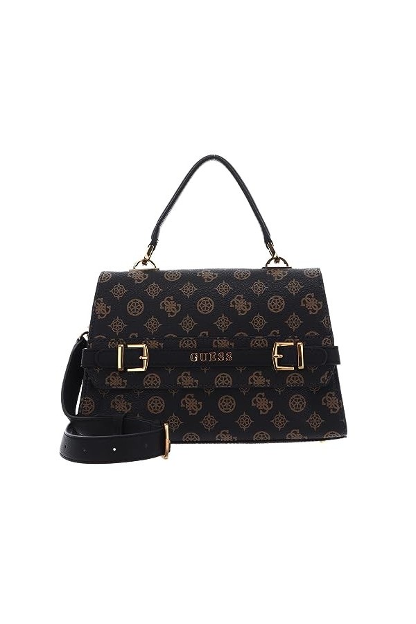 GUESS Sestri Sac à main à bandoulière Marron, Logo Mocha, OneSize