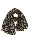 Caspar SC501 Écharpe XL douce et chaude pour femme avec imprimé léopard, Couleur:gris, Taille:Taille unique