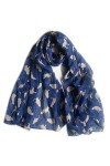 GlamLondon Foulard imprimé chat pour femme, bleu marine, L