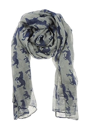 Grande écharpe légère, extra douce, pour femme, imprimé cheval - - Taille unique