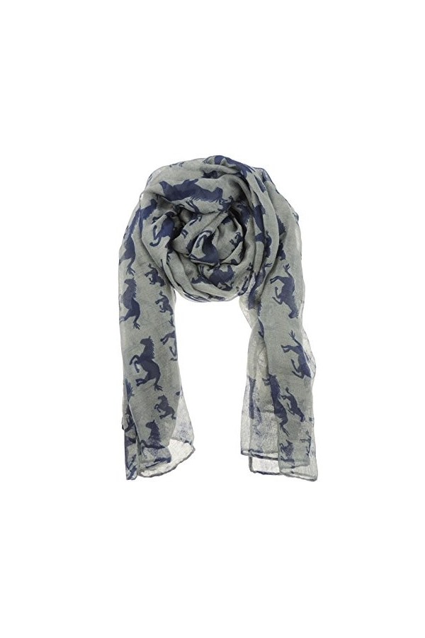 Grande écharpe légère, extra douce, pour femme, imprimé cheval - - Taille unique